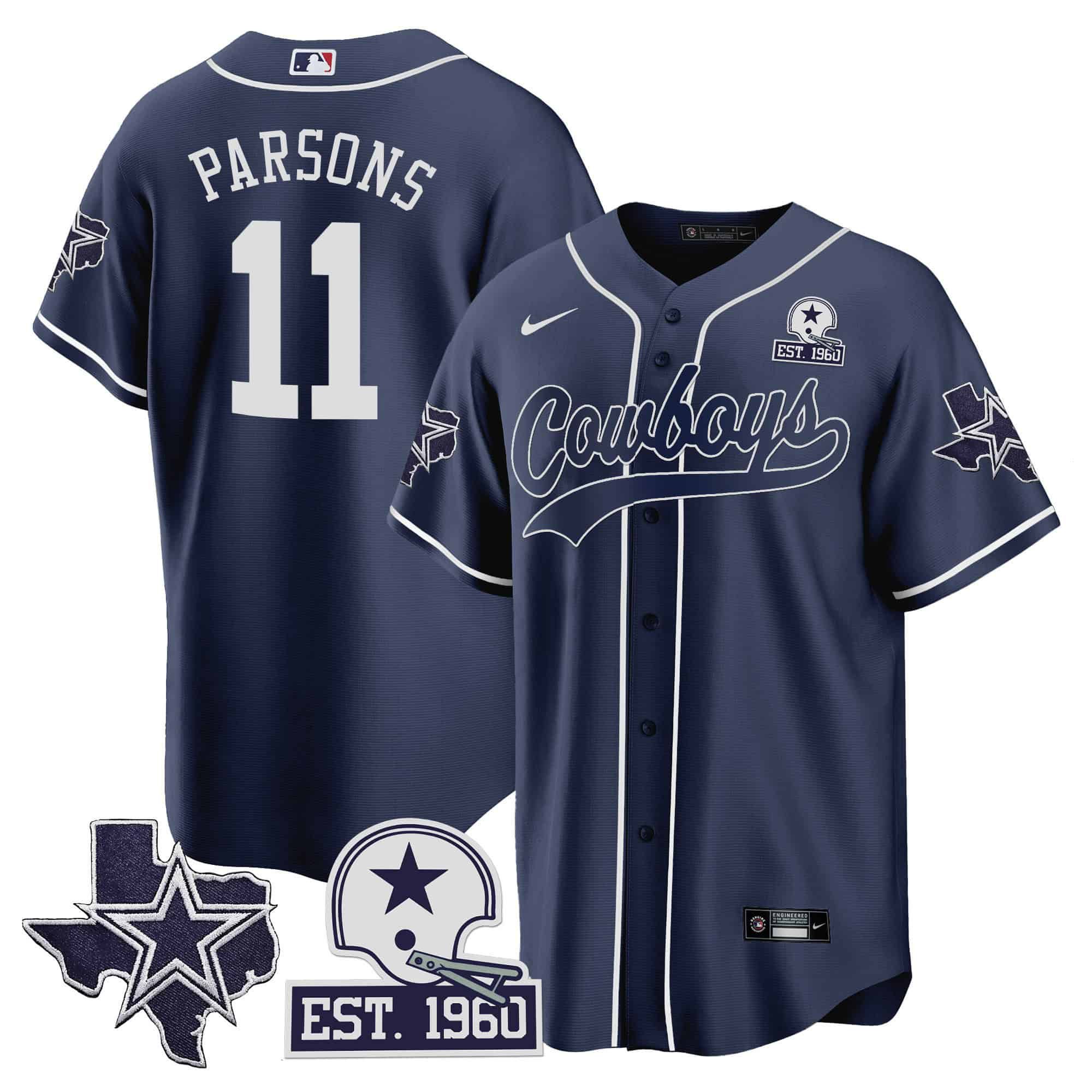 Men Dallas Cowboys #11 Parsons Dark blue 2024 Nike Patch Baseball NFL Jersey->indianapolis colts->NFL Jersey